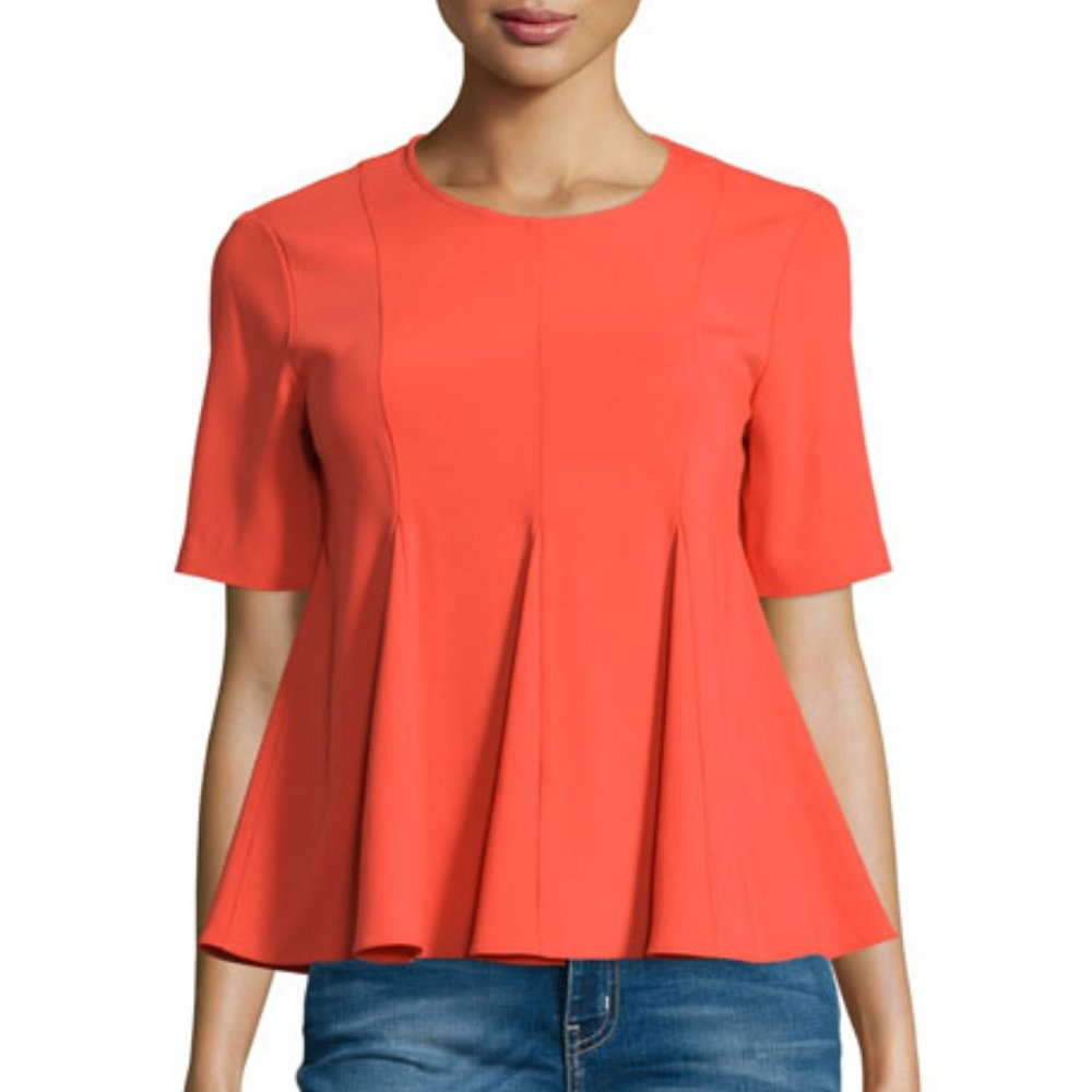OPENING CEREMONY Moodie Pleated Short Sleeve Top